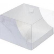 Короб картонный 205х205х140 белый с прозрачной крышкой